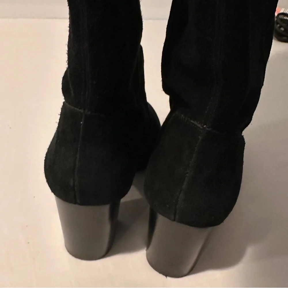 Jessica Simpson Suede Black Leather Over the Knee Heeled‎ Boots 8.5